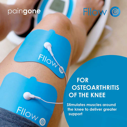 Paingone Arthro-Fllow pads used on the thigh for osteoarthtitis of the knee