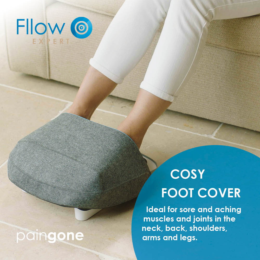Person using the Paingone Fllow with the cosy foot cover 